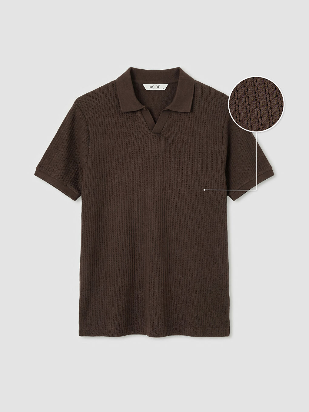 Kahverengi Polo Yaka Penye Erkek Tişört