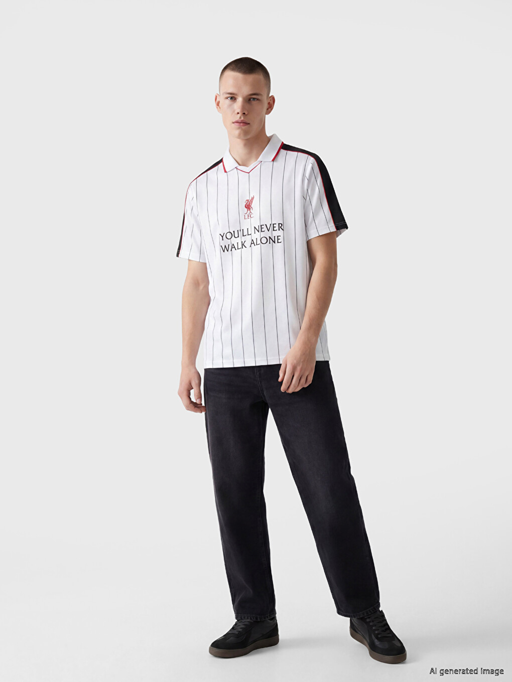 Polo Collar Liverpool Printed Men's Sports T-Shirt-1