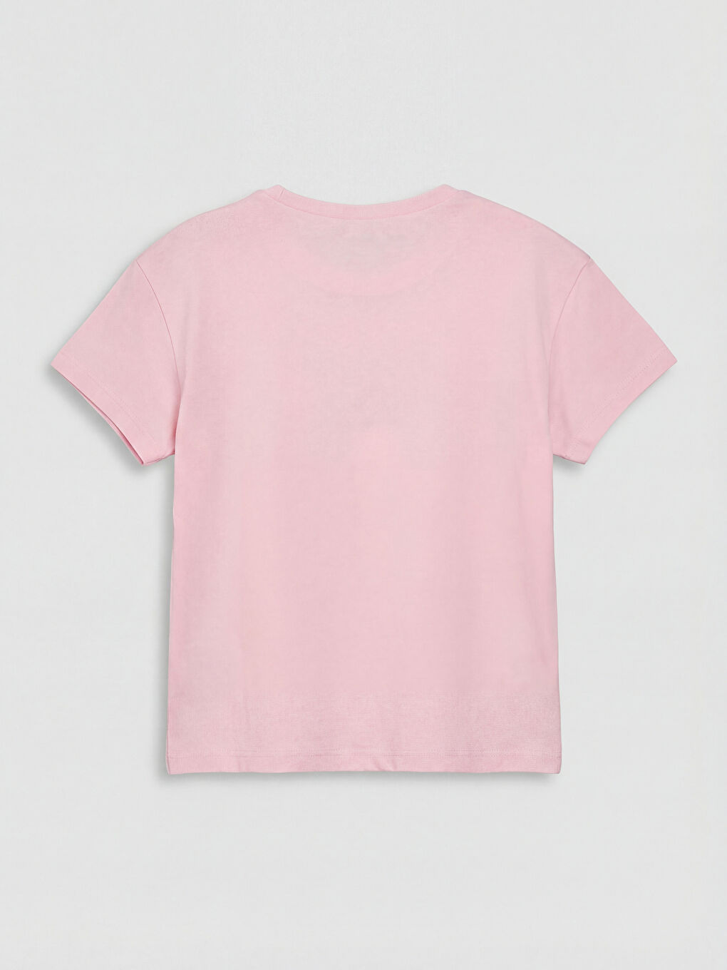 Pembe Bisiklet Yaka Capyfun Baskılı Kız Çocuk Tişört-1