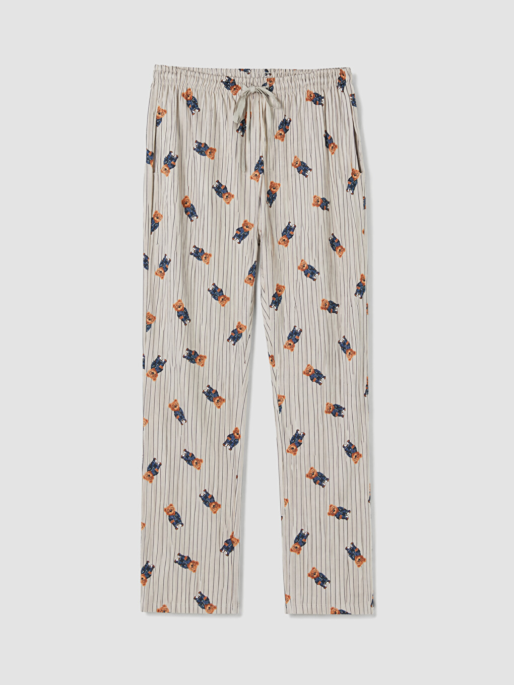 Bej Regular Fit Baskılı Erkek Pijama Altı