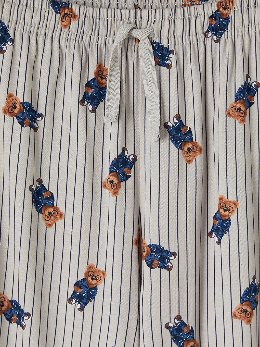 Bej Regular Fit Teddy Baskılı Erkek Pijama Takım-4