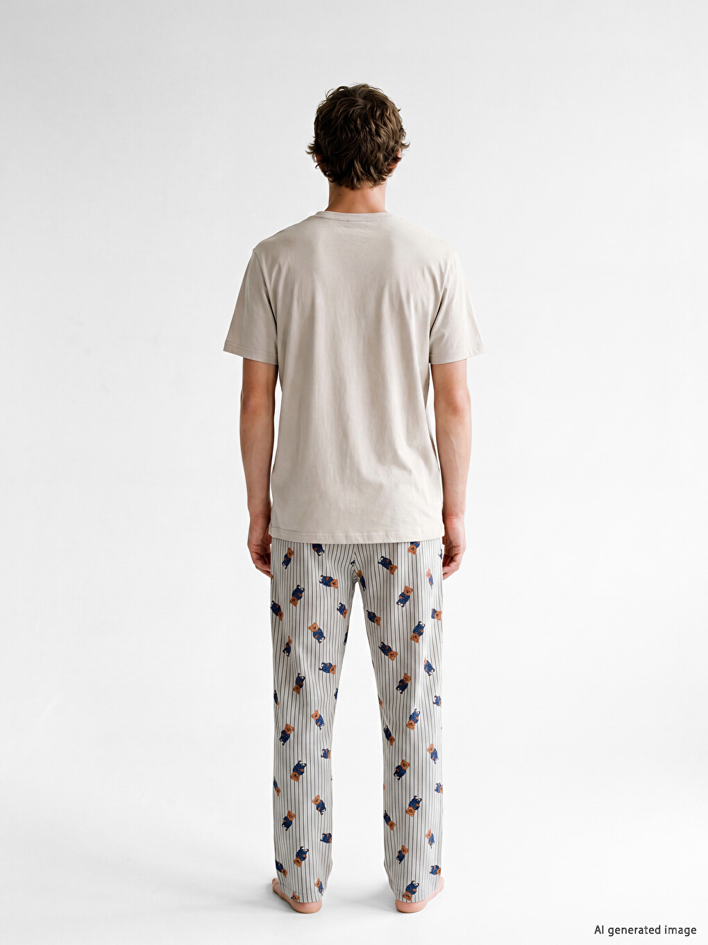 Regular Fit Teddy Printed Men's Pyjamas Set-3