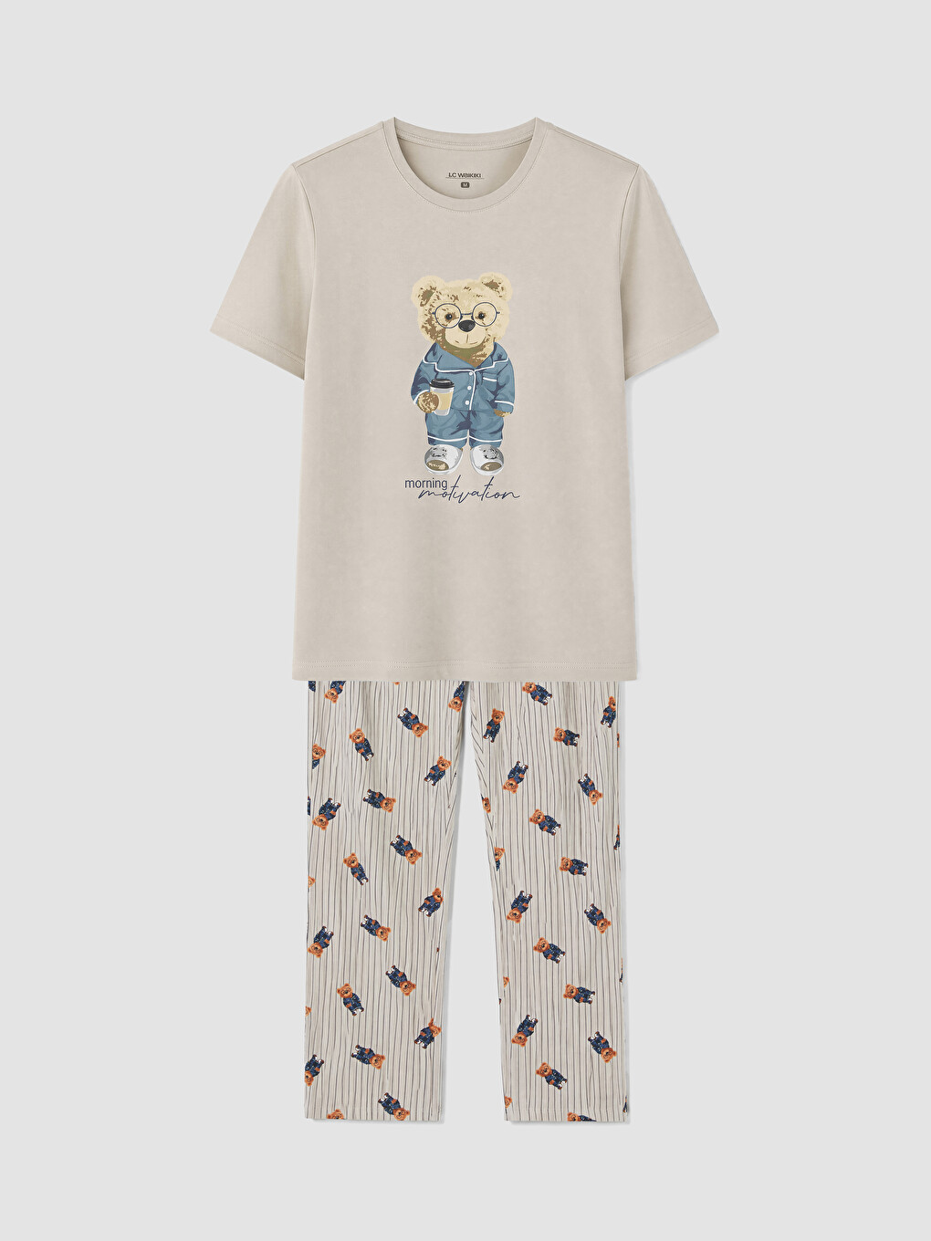 Regular Fit Teddy Printed Men's Pyjamas Set-4