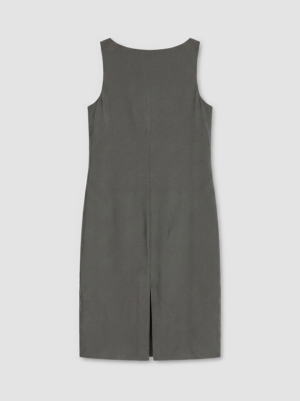 Gri Bisiklet Yaka Modal Karışımlı Elbise-1