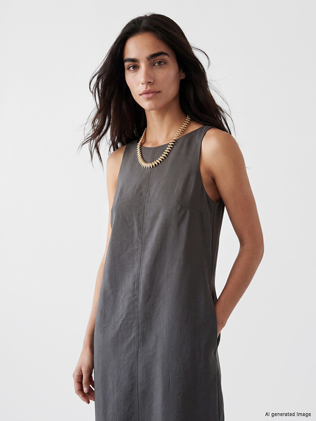 Crew Neck Modal Blend Dress-1