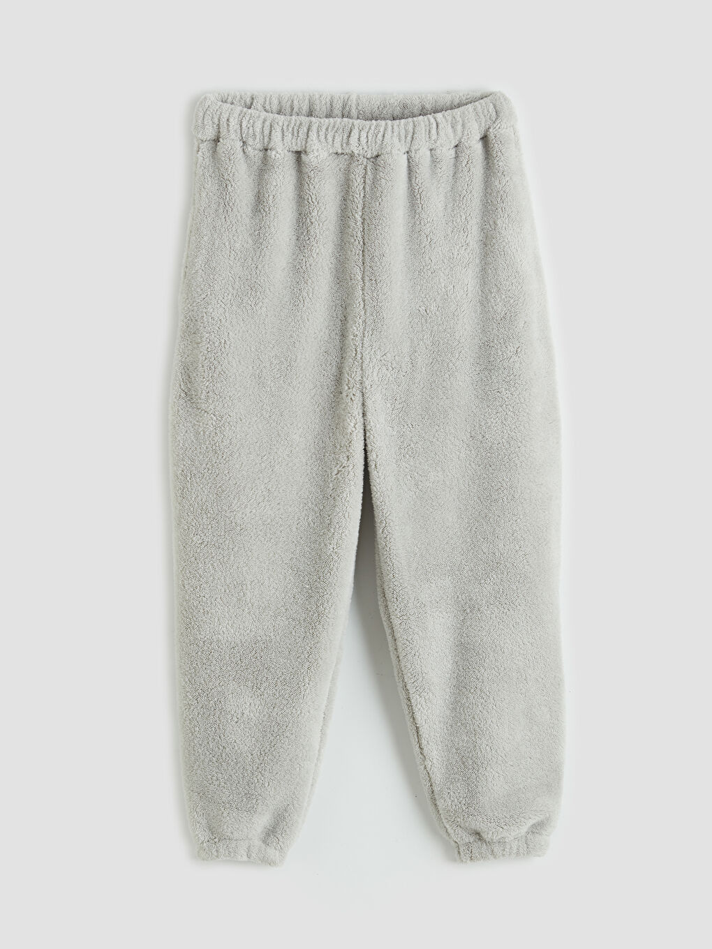 Gri Şal Yaka Kadın Pelüş Pijama Takımı-2