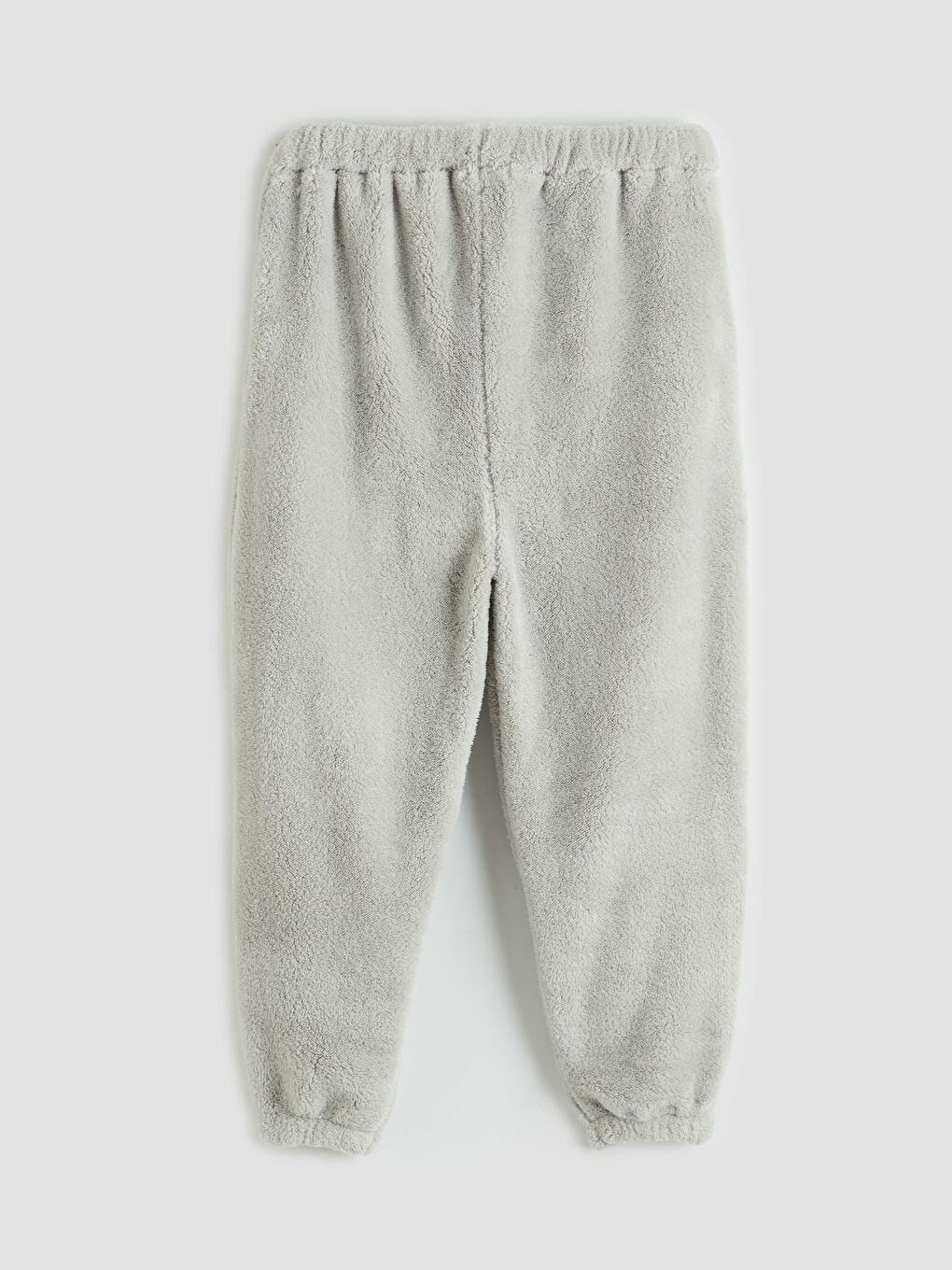 Gri Şal Yaka Kadın Pelüş Pijama Takımı-5