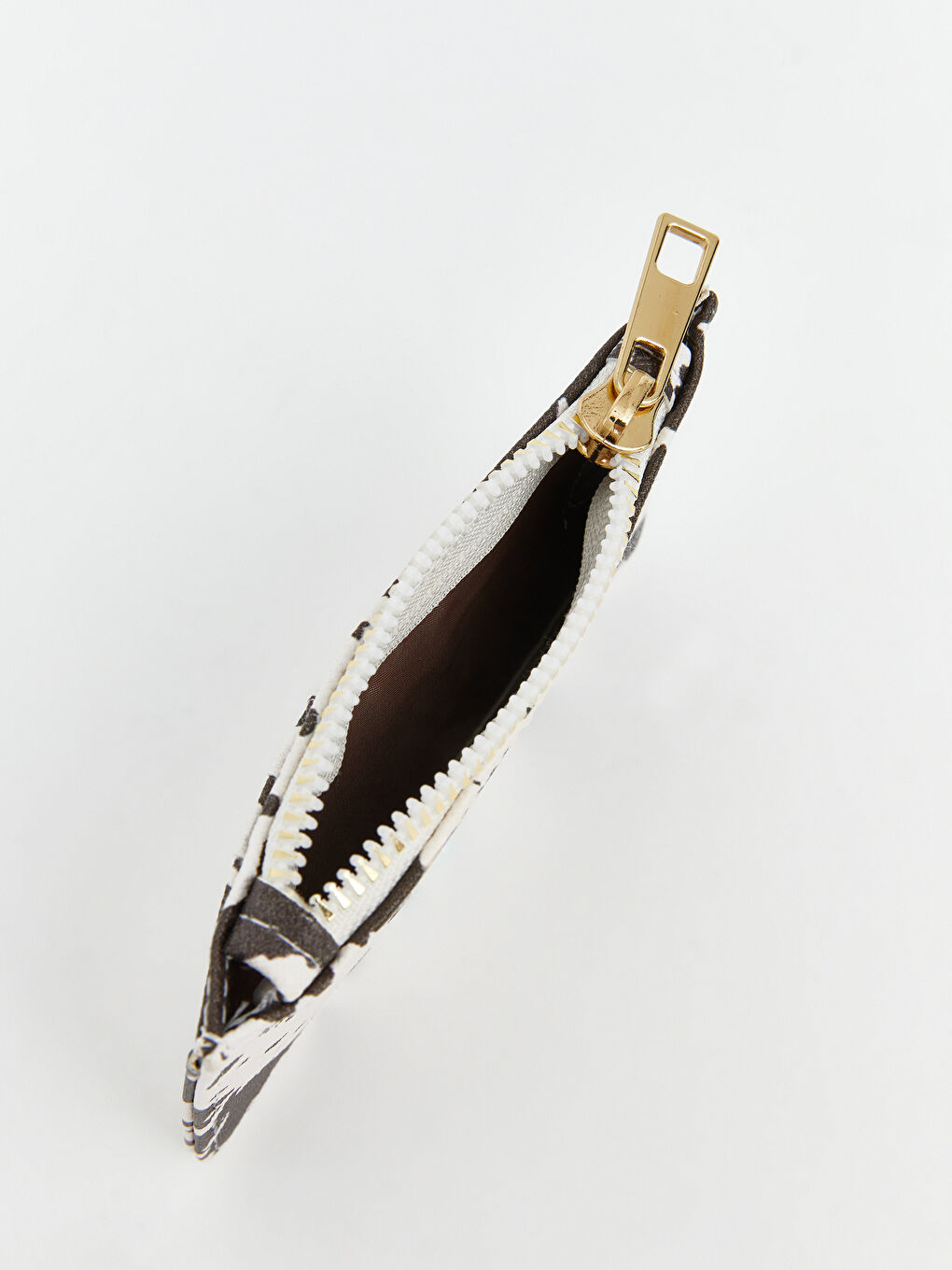 Ekru Benek Desenli Deri Görünümlü Kadın Cüzdan-2