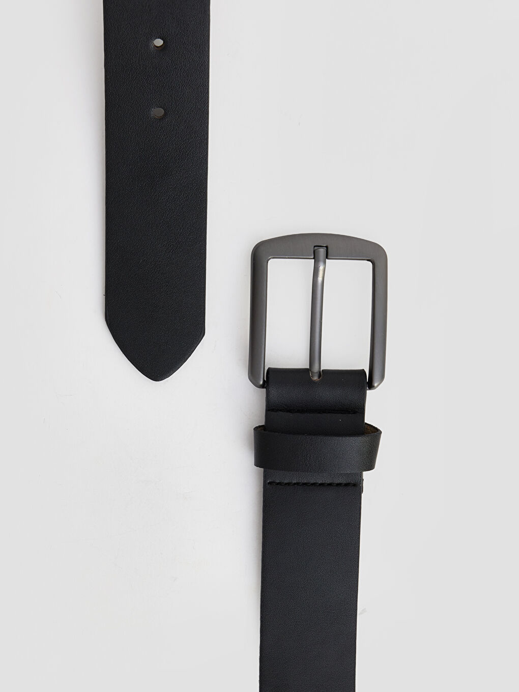 Siyah Deri Görünümlü Erkek Kemer-2