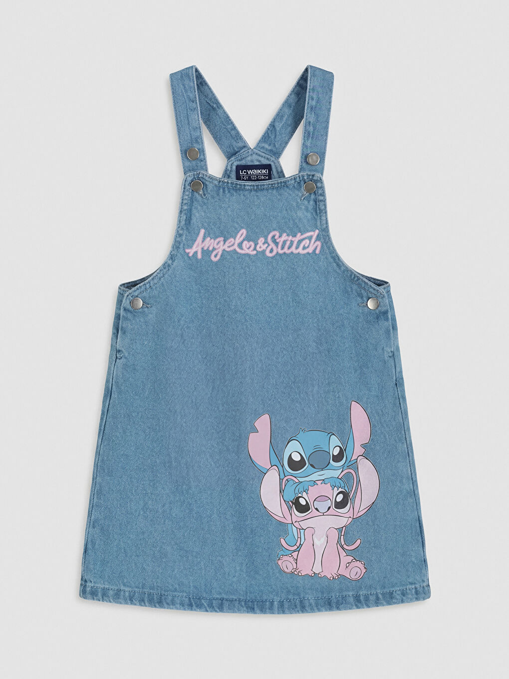 فستان دنغري مطبوع Lilo and Stitch للبنات