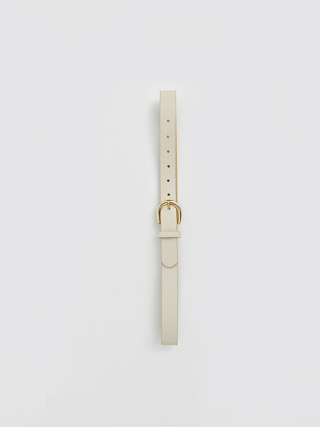 Bej Deri Görünümlü Kadın Kemer-1