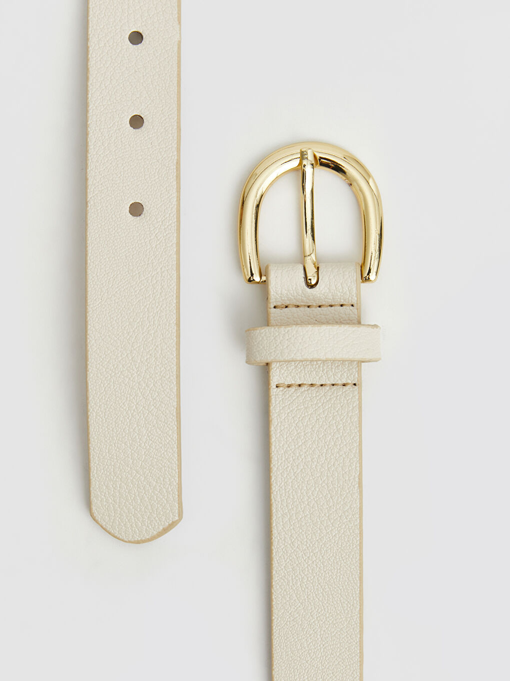 Bej Deri Görünümlü Kadın Kemer-2