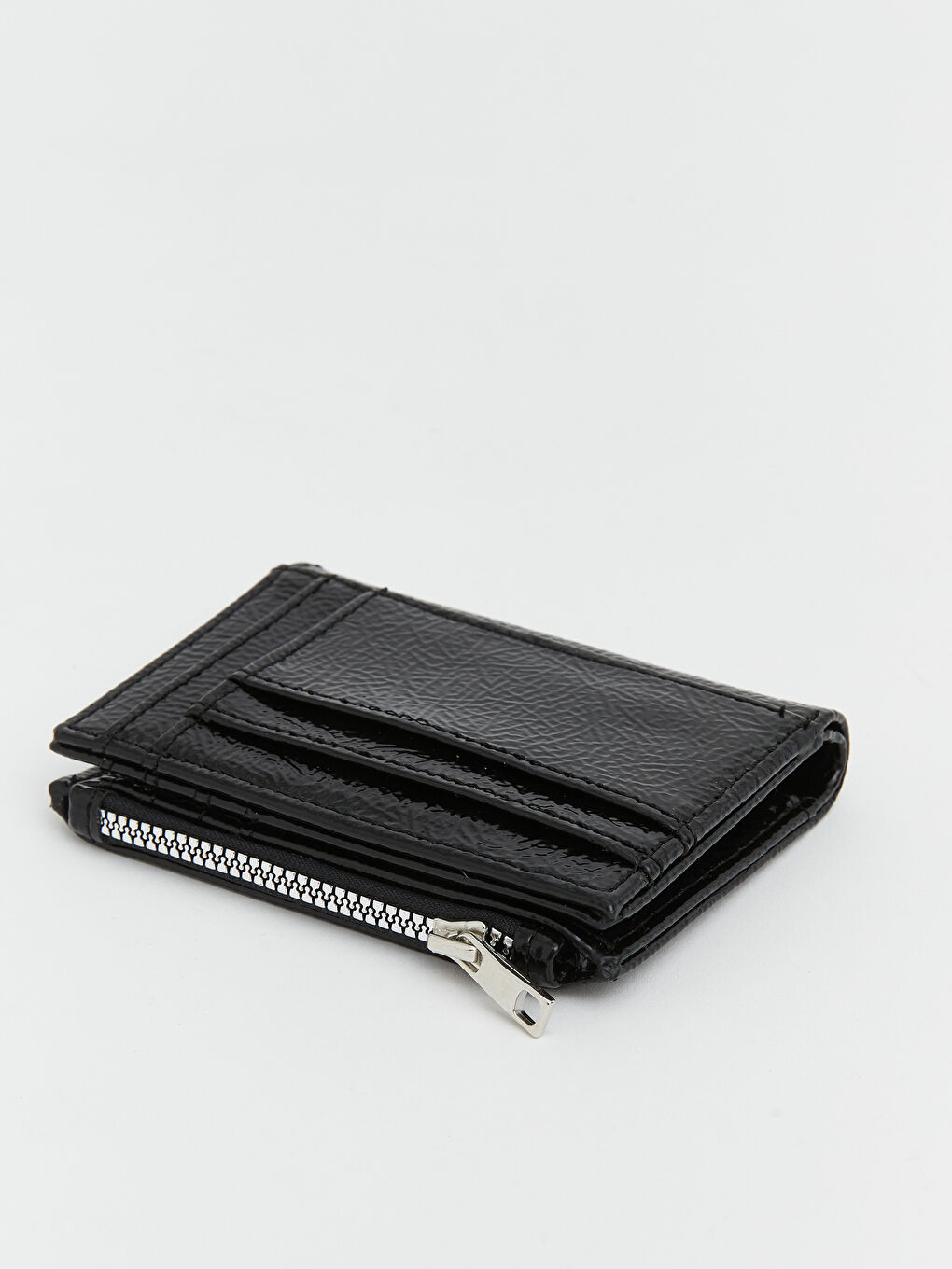 Siyah Rugan Görünümlü Kadın Cüzdan-1