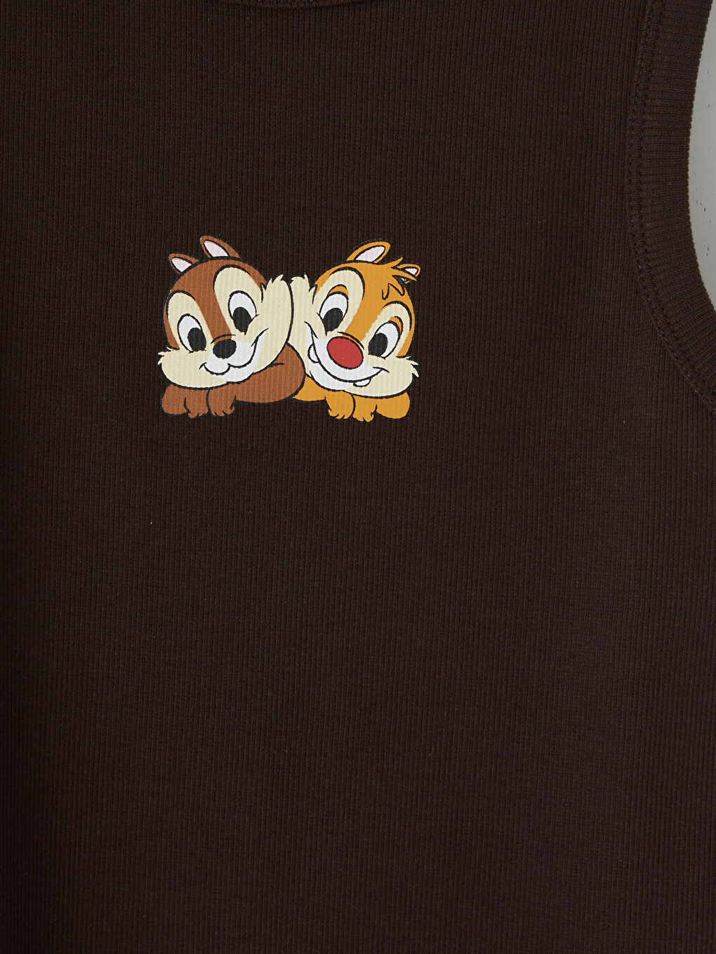 Kahverengi Bisiklet Yaka Chip and Dale Baskılı Kadın Atlet-6