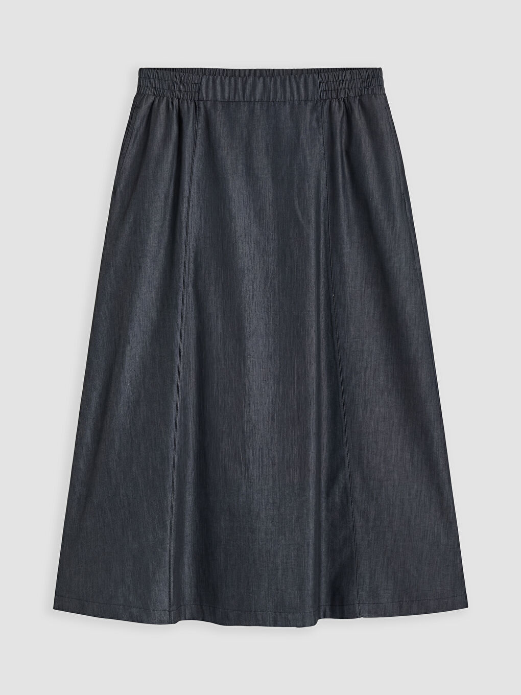 Siyah Beli Lastikli A Kesim Jean Etek