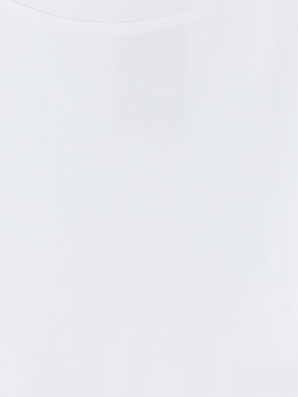 Beyaz Bisiklet Yaka Kadın Tişört-2