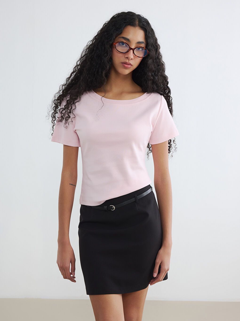 T-Shirt mit Rundhalsausschnitt für Damen