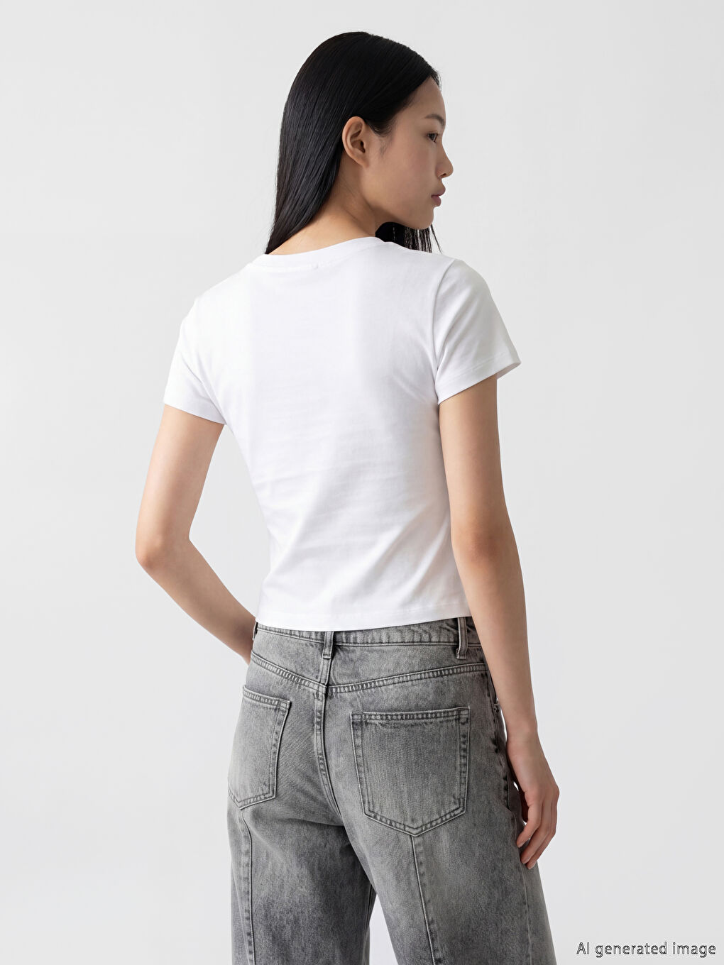 T-Shirt mit Rundhalsausschnitt für Damen-3