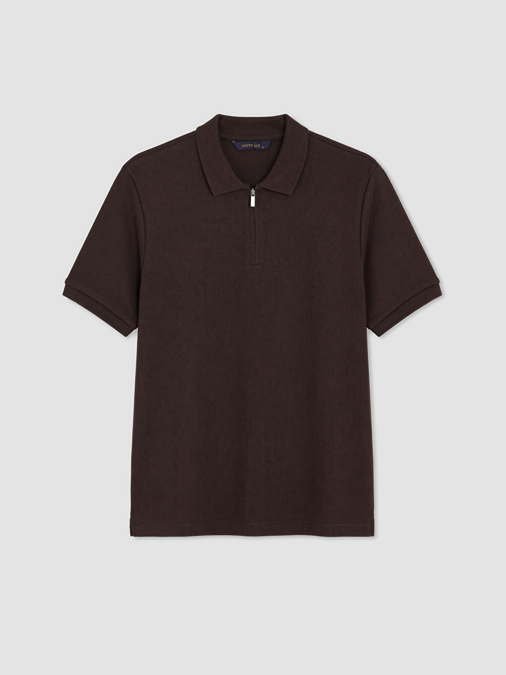 Kahverengi Polo Yaka Dokulu Erkek Tişört