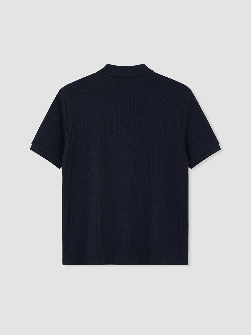 Lacivert Polo Yaka Dokulu Erkek Tişört-2