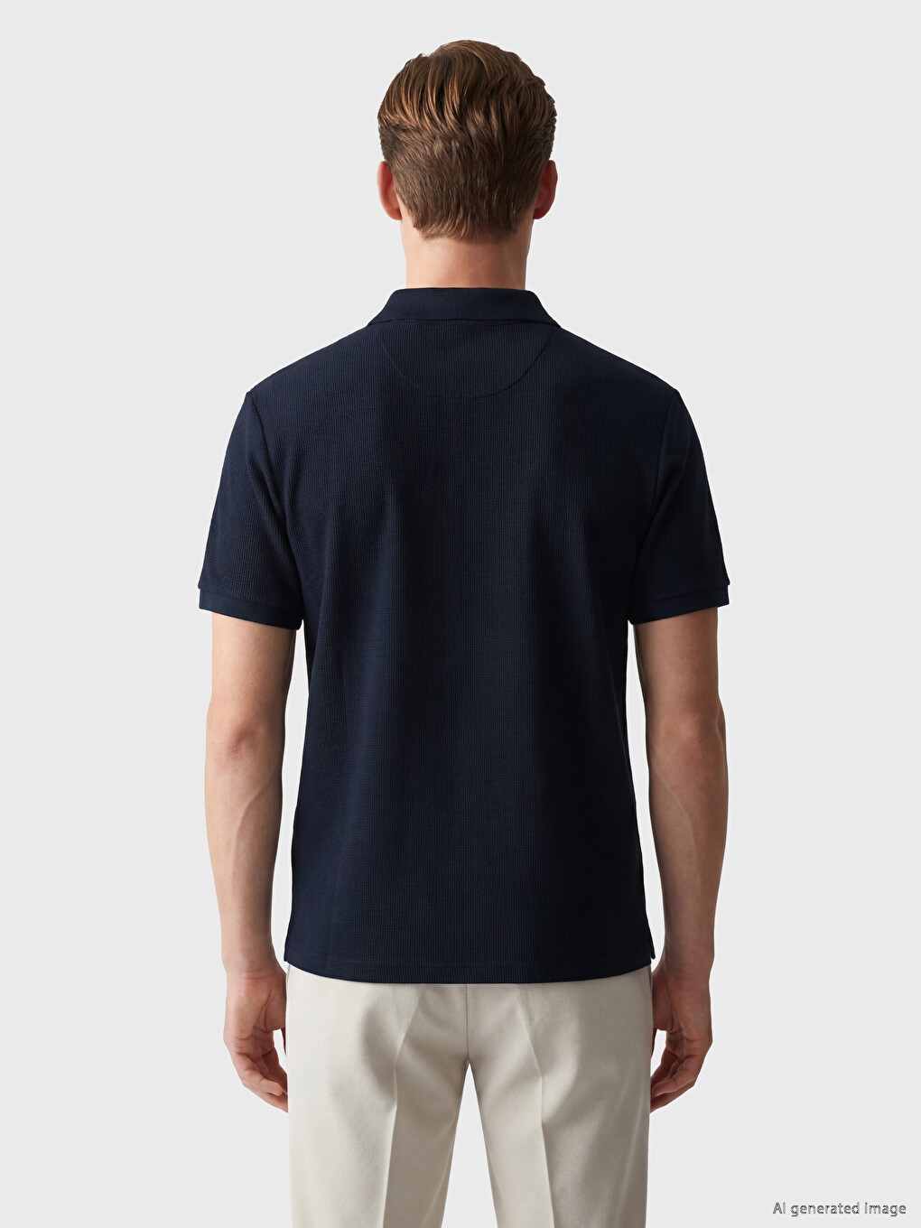 Polo Collar Structured Men's T-shirt-4