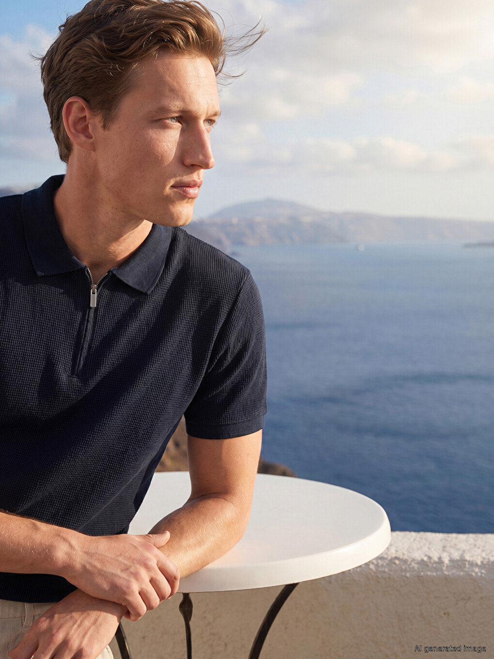 Polo Collar Structured Men's T-shirt