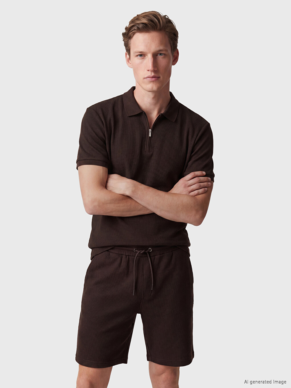 Polo Collar Structured Men's T-shirt