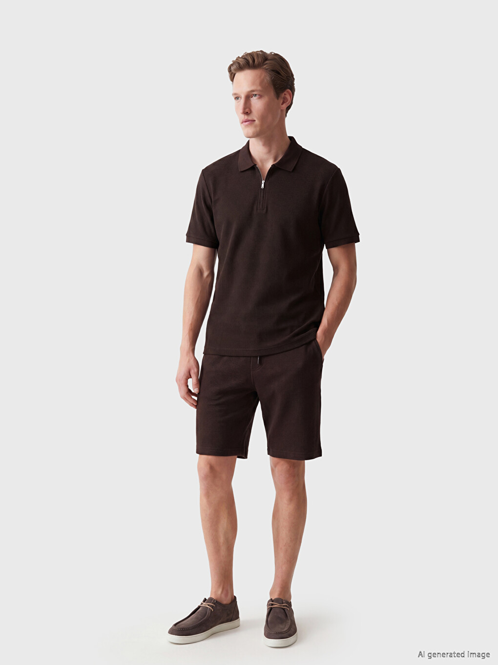 Polo Collar Structured Men's T-shirt-1