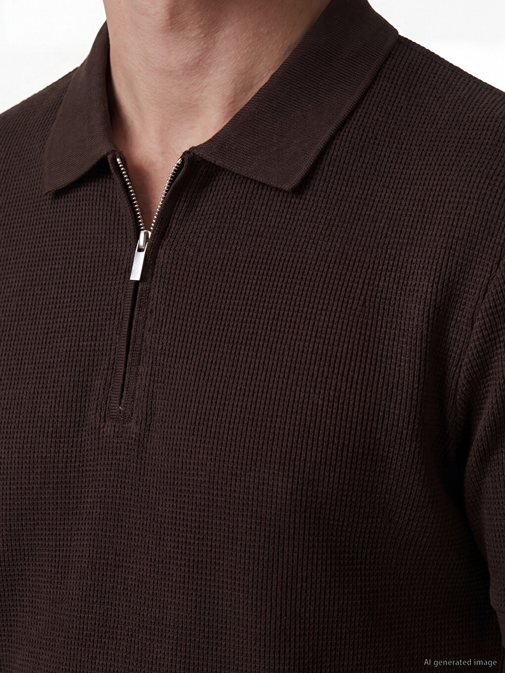 Polo Collar Structured Men's T-shirt-2