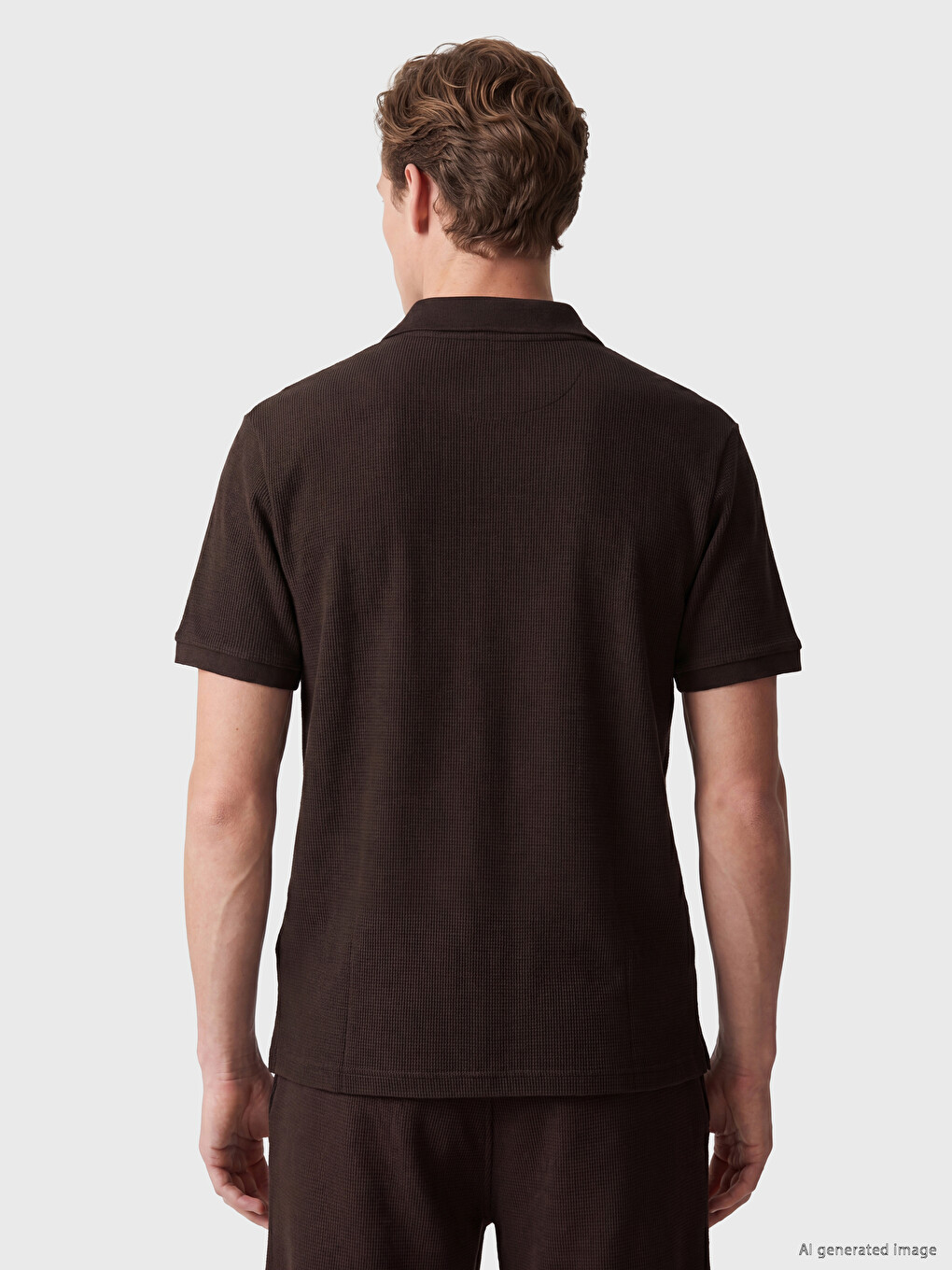 Polo Collar Structured Men's T-shirt-3
