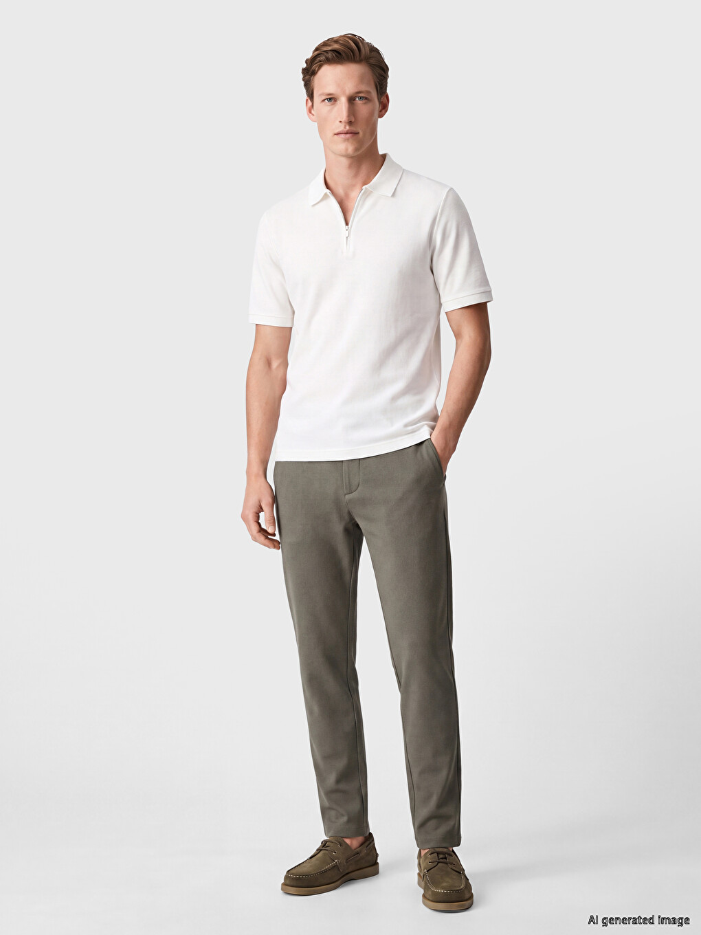 Polo Collar Structured Men's T-shirt-1