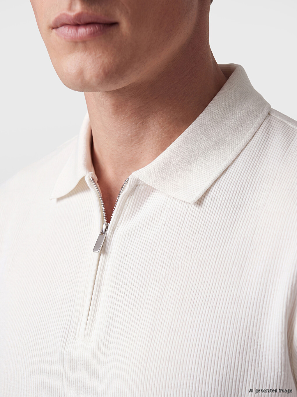Polo Collar Structured Men's T-shirt-2