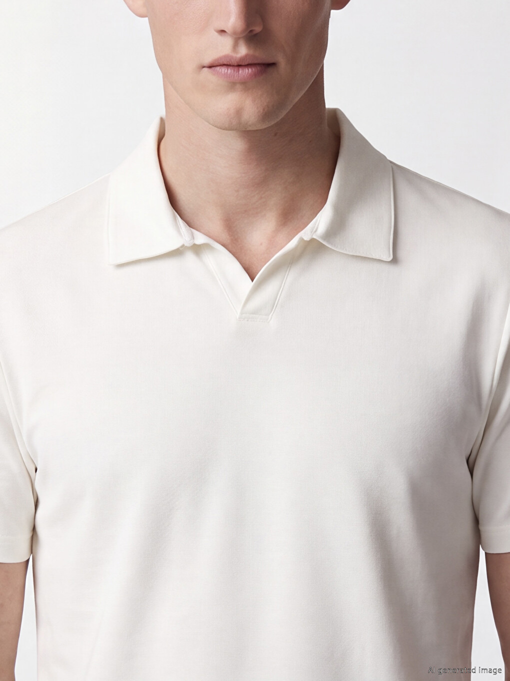 Ekru Polo Yaka Erkek Tişört-2