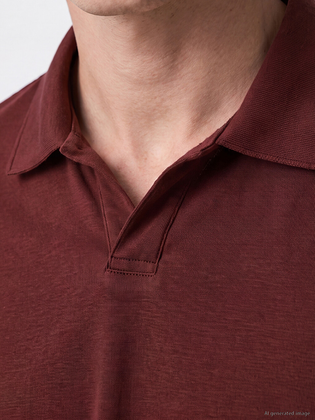 Bordo Polo Yaka Erkek Tişört-2