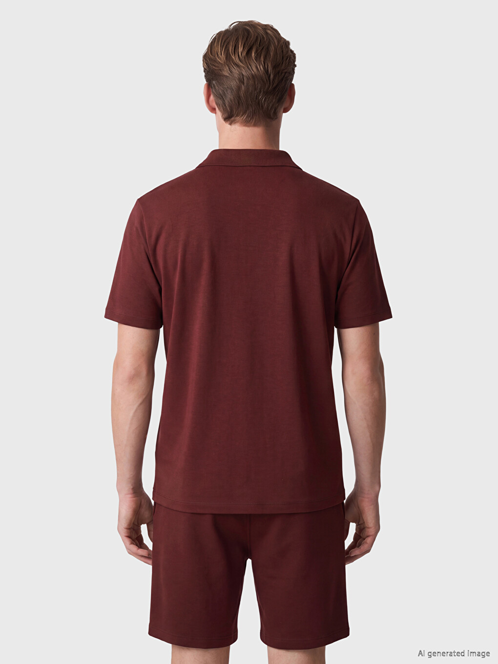 Bordo Polo Yaka Erkek Tişört-3