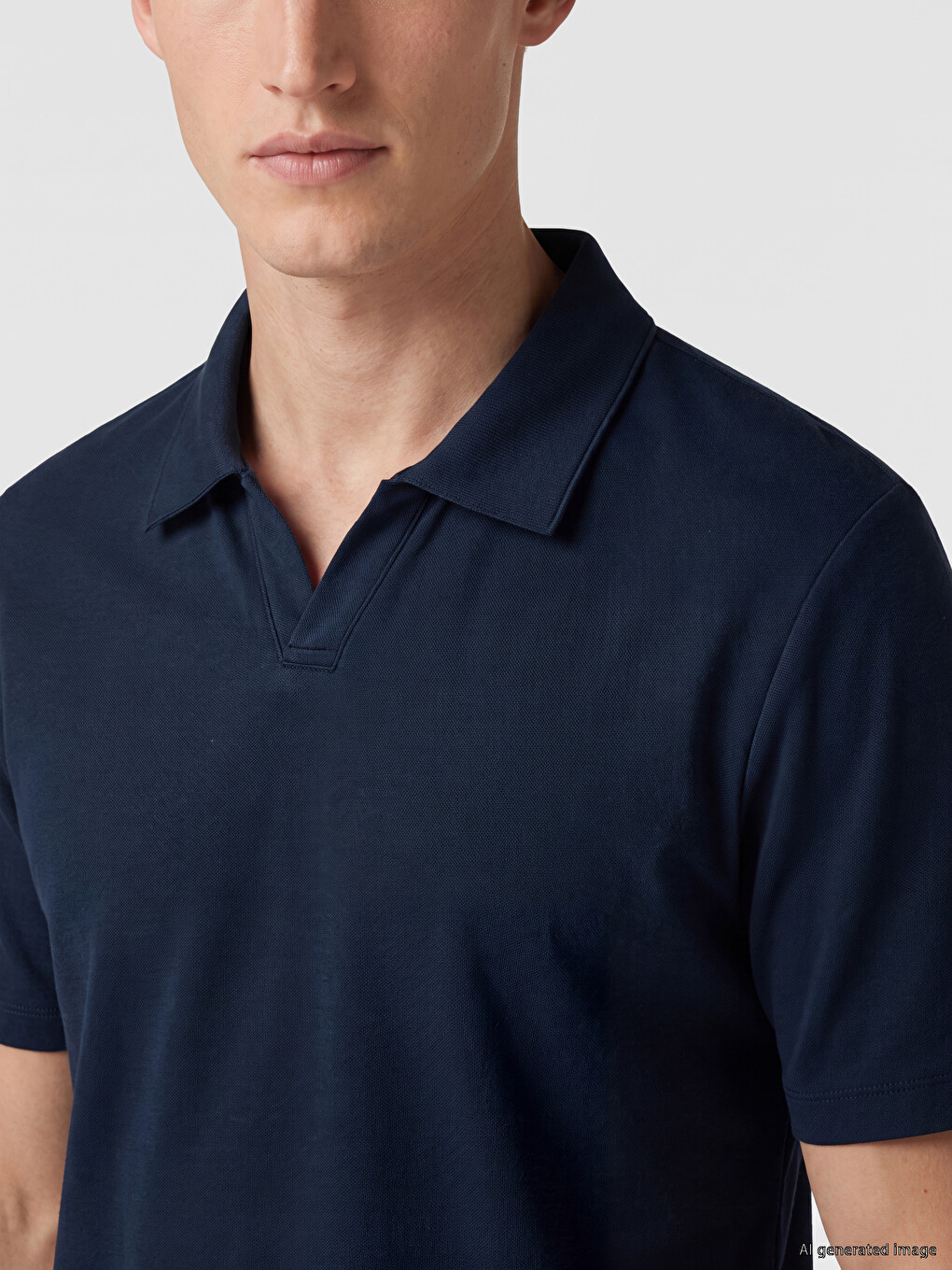 Lacivert Polo Yaka Erkek Tişört-2
