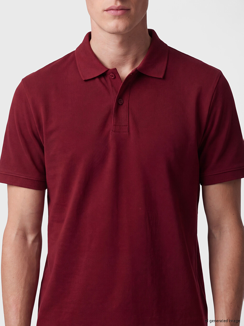 Kırmızı Polo Yaka Pike Erkek Tişört-2