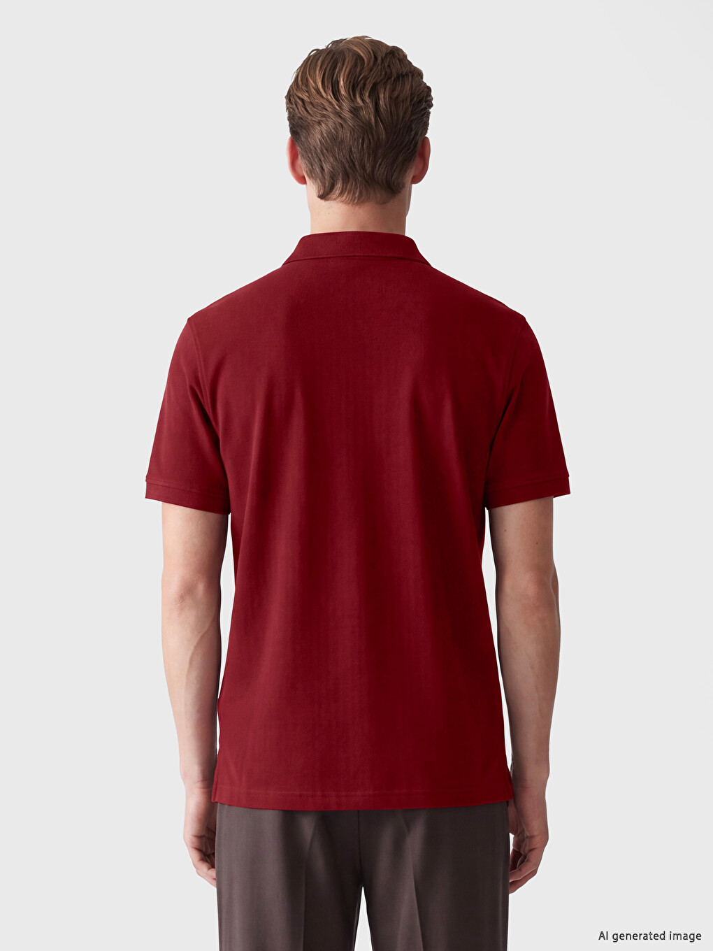 Kırmızı Polo Yaka Pike Erkek Tişört-3