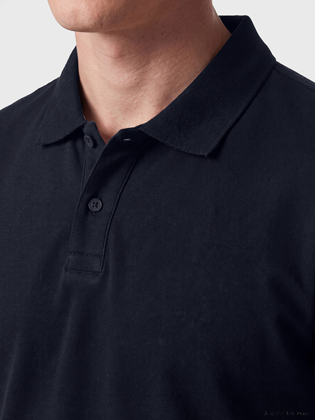 Lacivert Polo Yaka Pike Erkek Tişört-2
