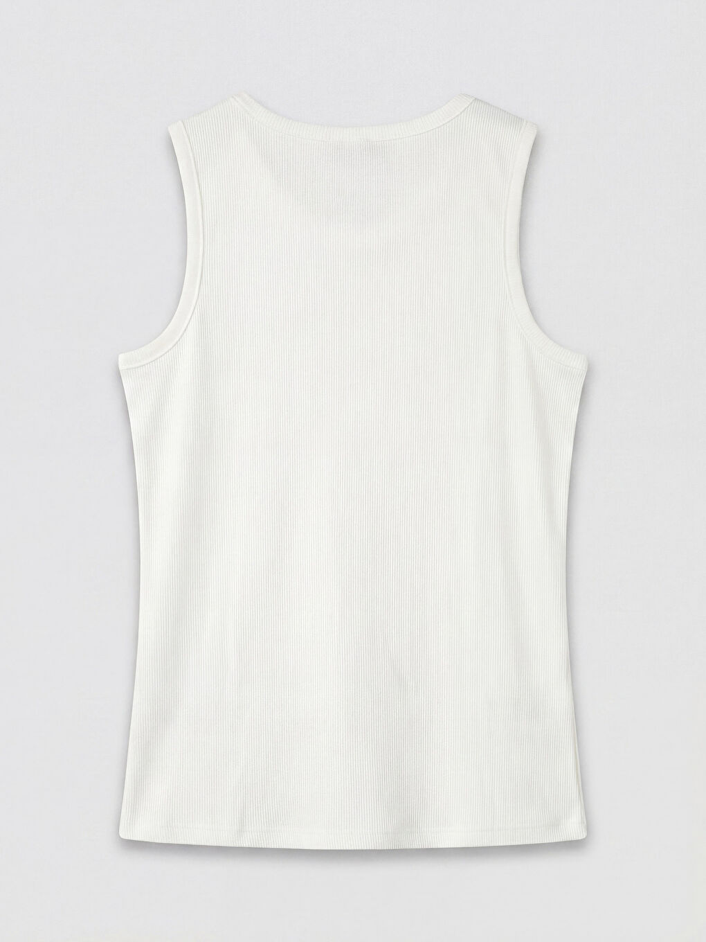 Beyaz Bisiklet Yaka Kadın Atlet-1