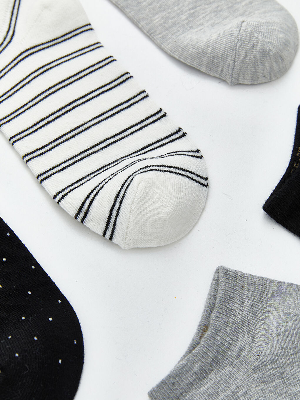 Siyah Desenli Kadın Patik Çorap 5'li-1