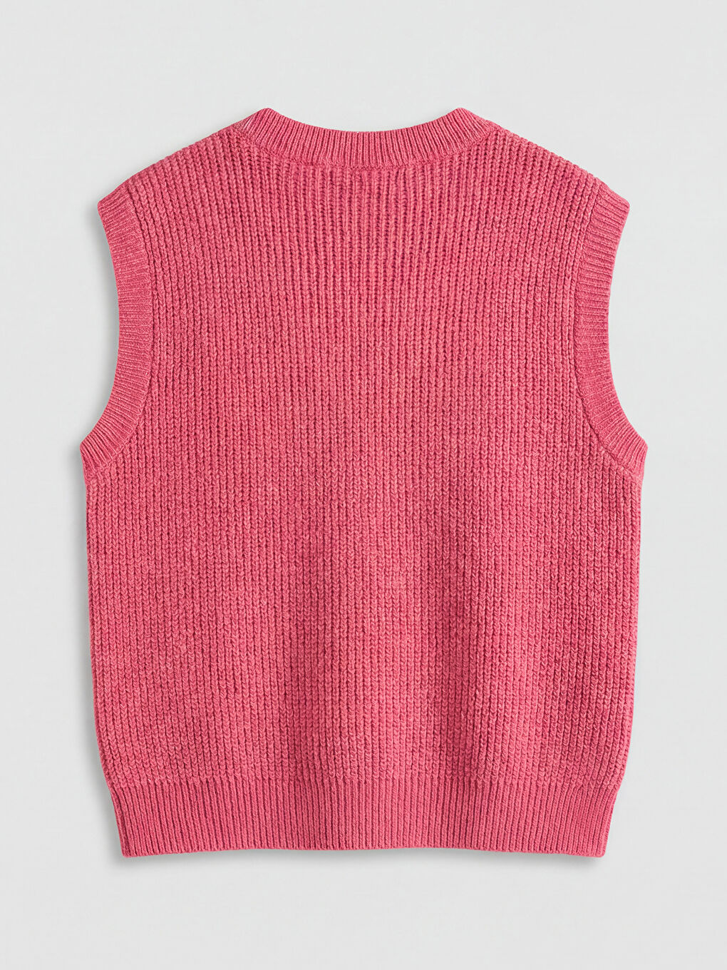 Fuşya Fiyonk Detaylı Kız Çocuk Triko Süveter-1