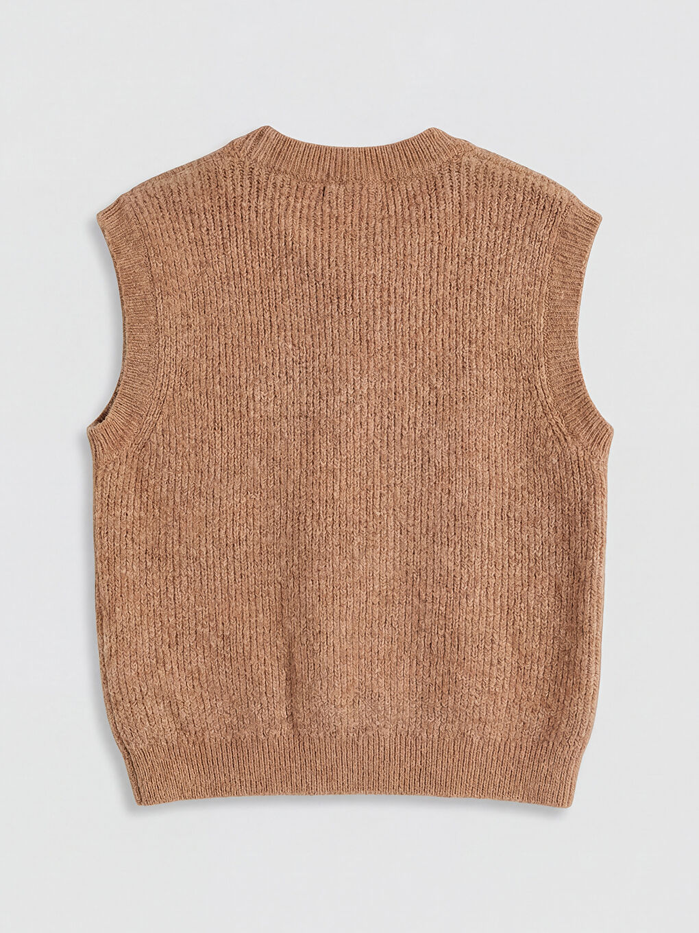 Bej Fiyonk Detaylı Kız Çocuk Triko Süveter-1