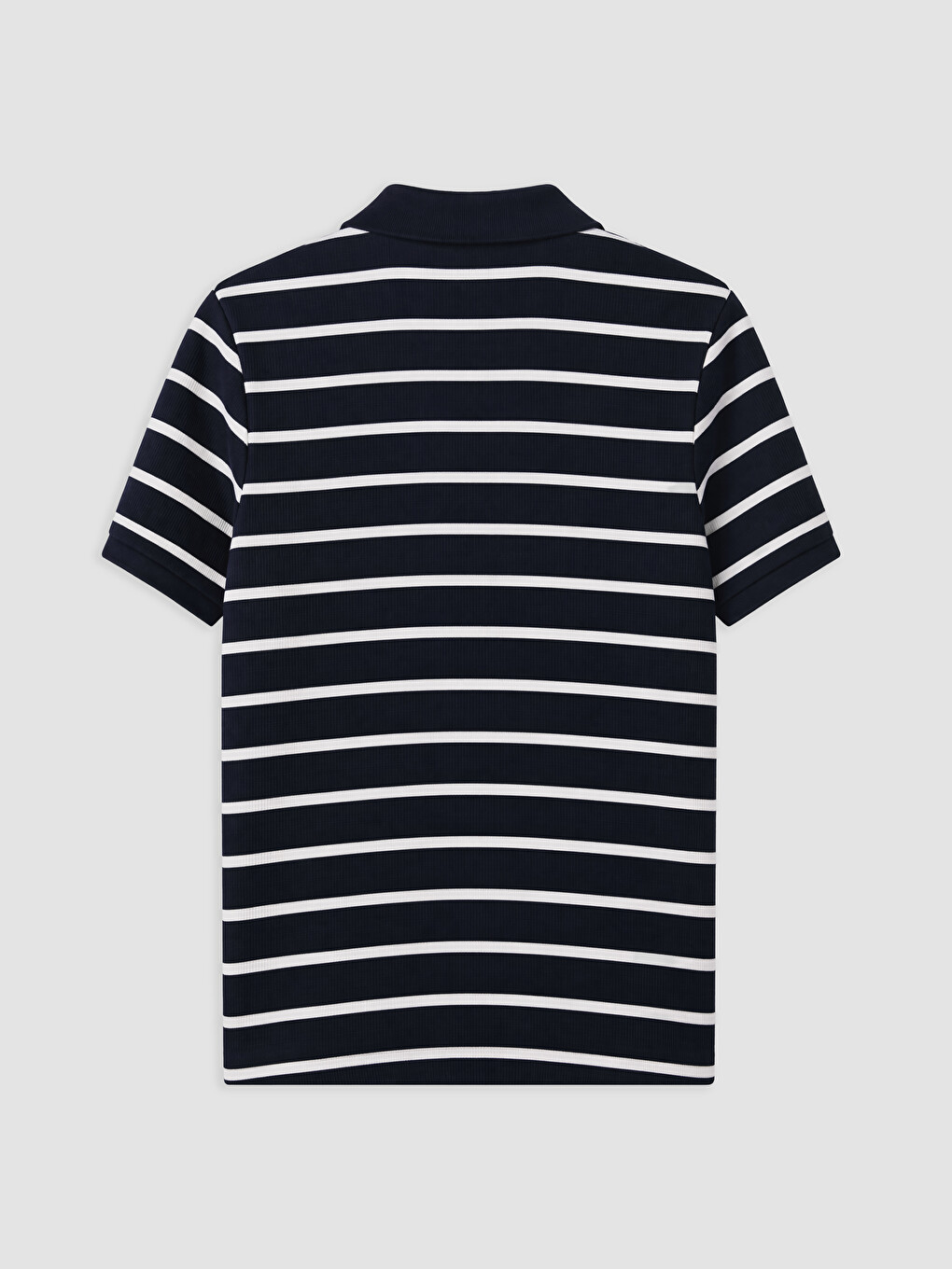 Lacivert Polo Yaka Çizgili Erkek Tişört-5