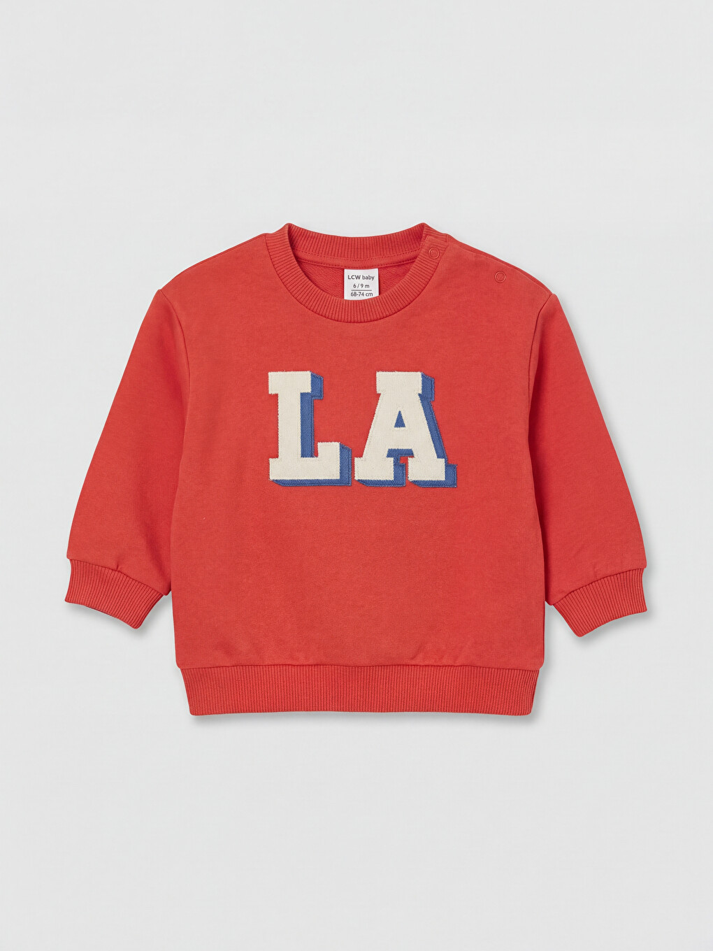 Mercan Bisiklet Yaka La Baskılı Erkek Bebek Sweatshirt