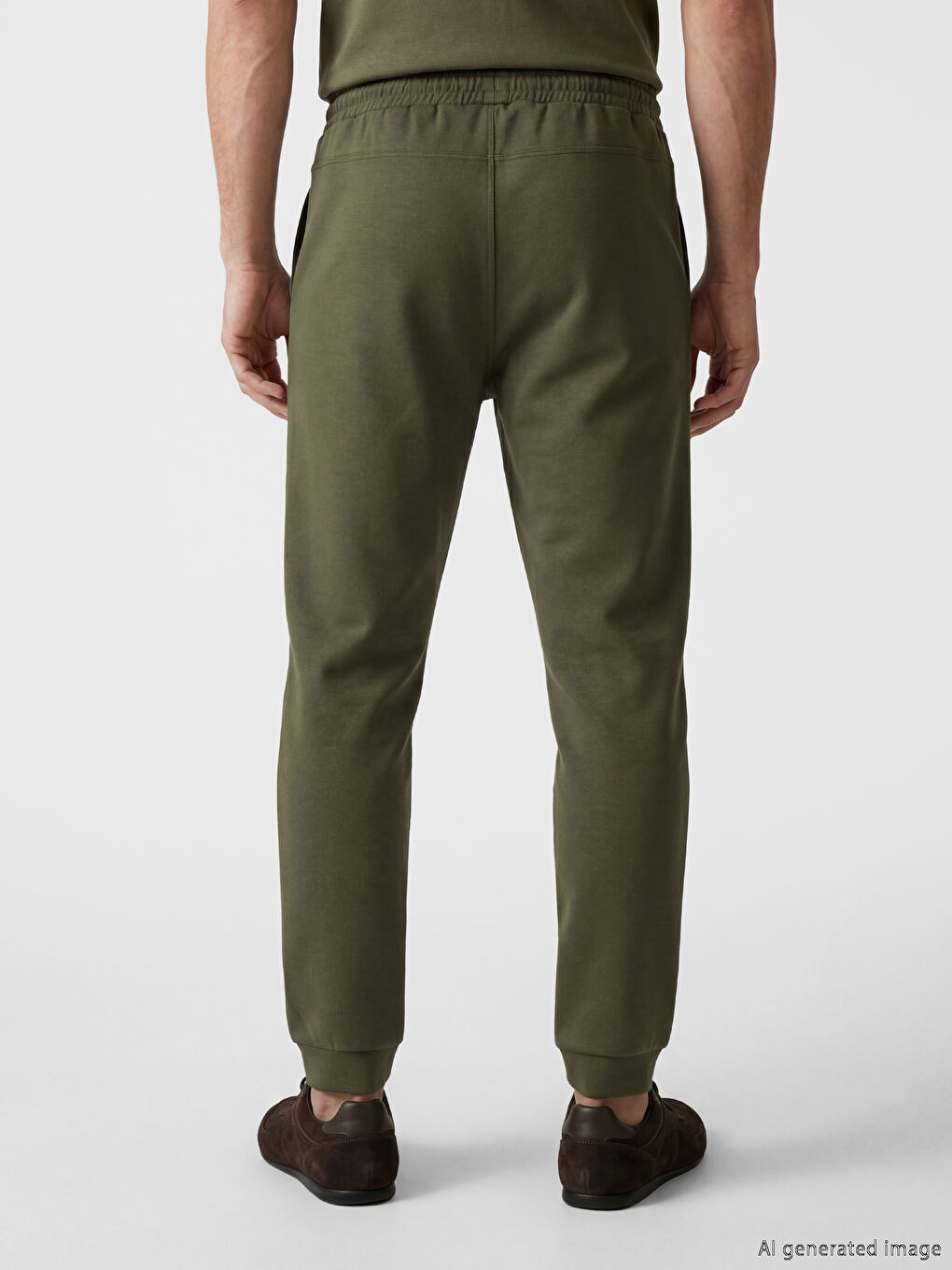 Haki Standart Kalıp Erkek Jogger Eşofman Altı-3
