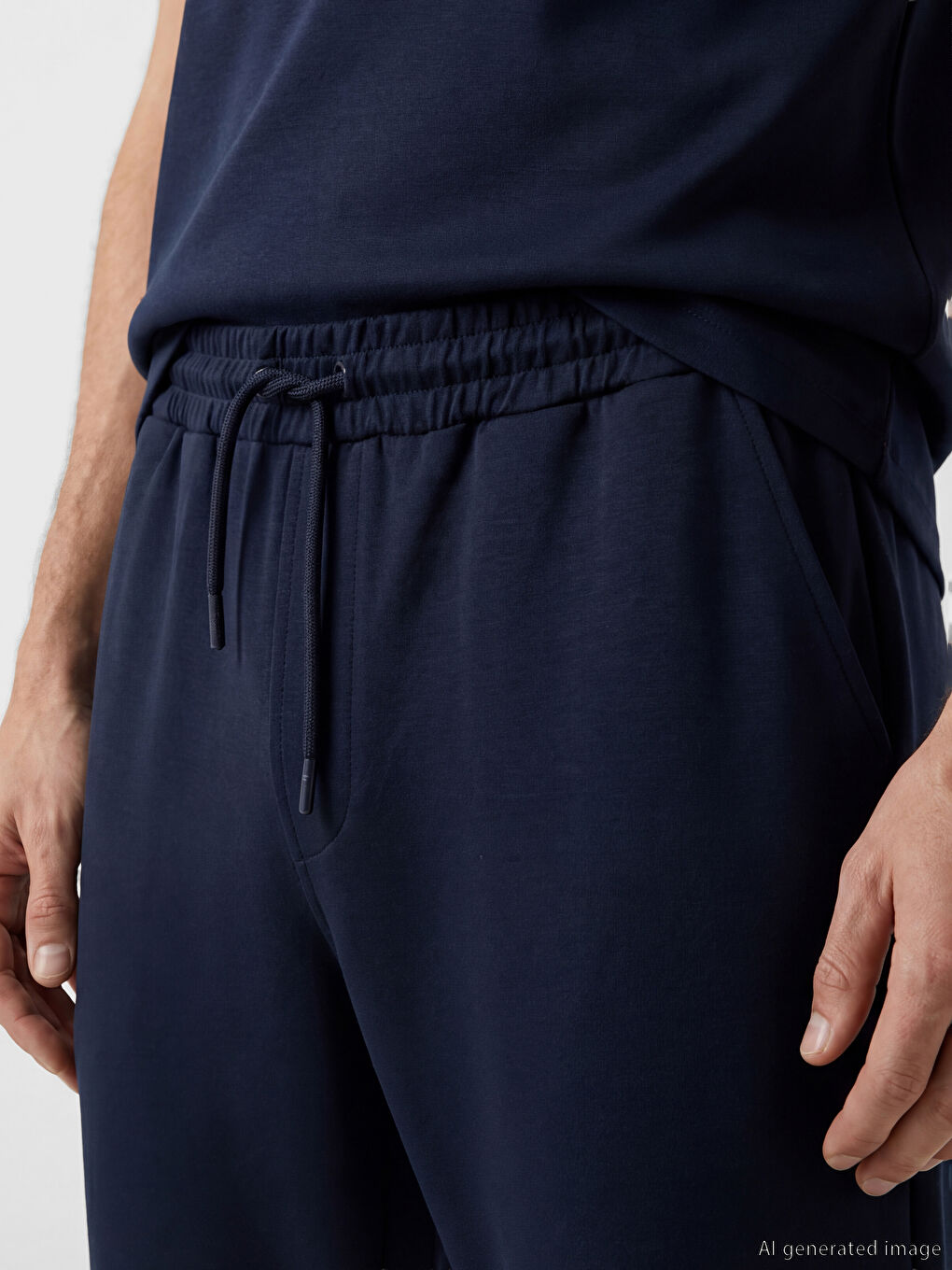 Lacivert Standart Kalıp Erkek Jogger Eşofman Altı-2