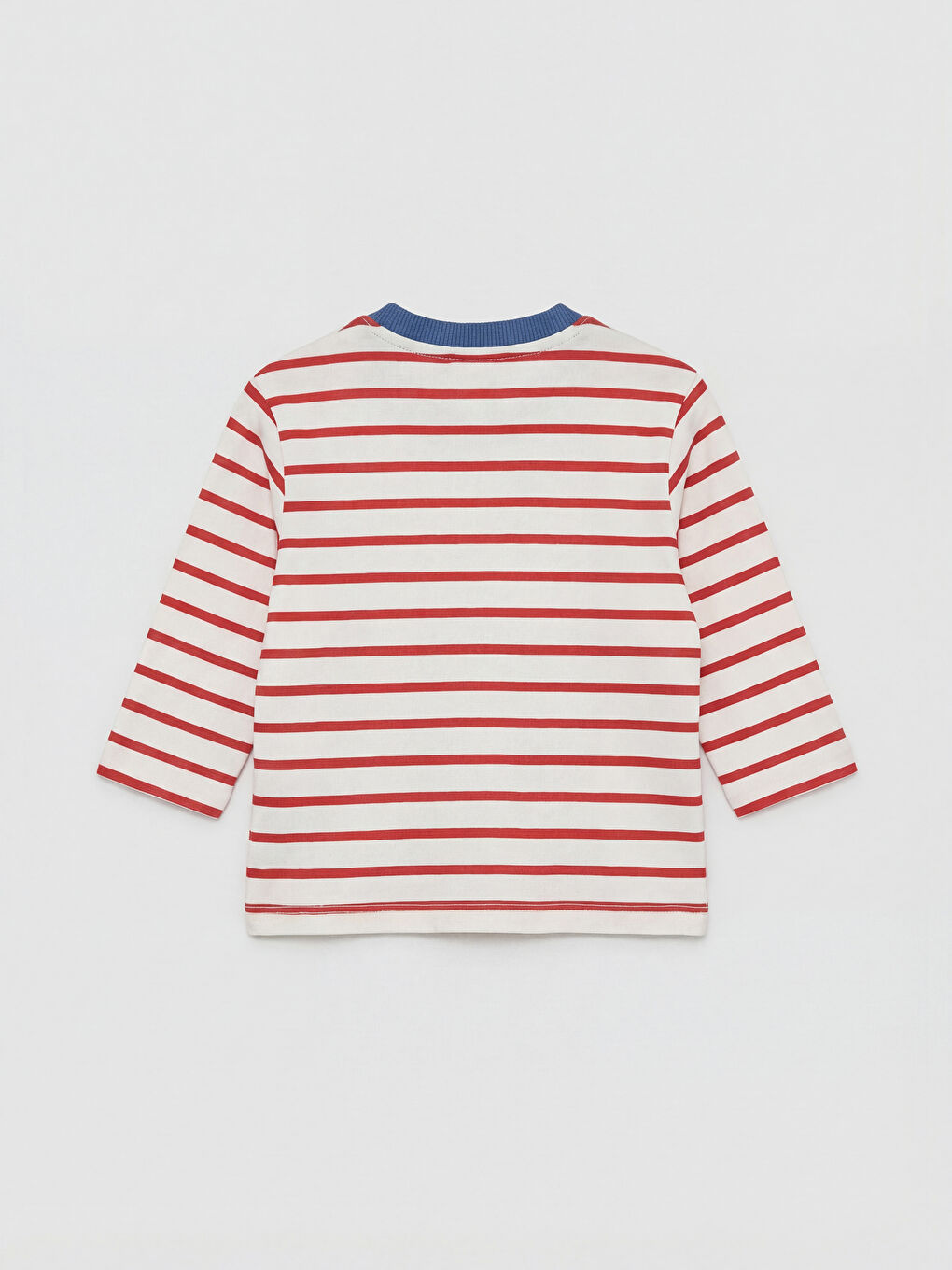 Kırmızı Bisiklet Yaka Çizgili Erkek Bebek Tişört-1