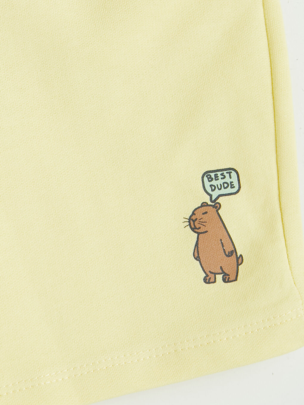 Sarı Beli Lastikli Baskılı Erkek Çocuk Şort-2