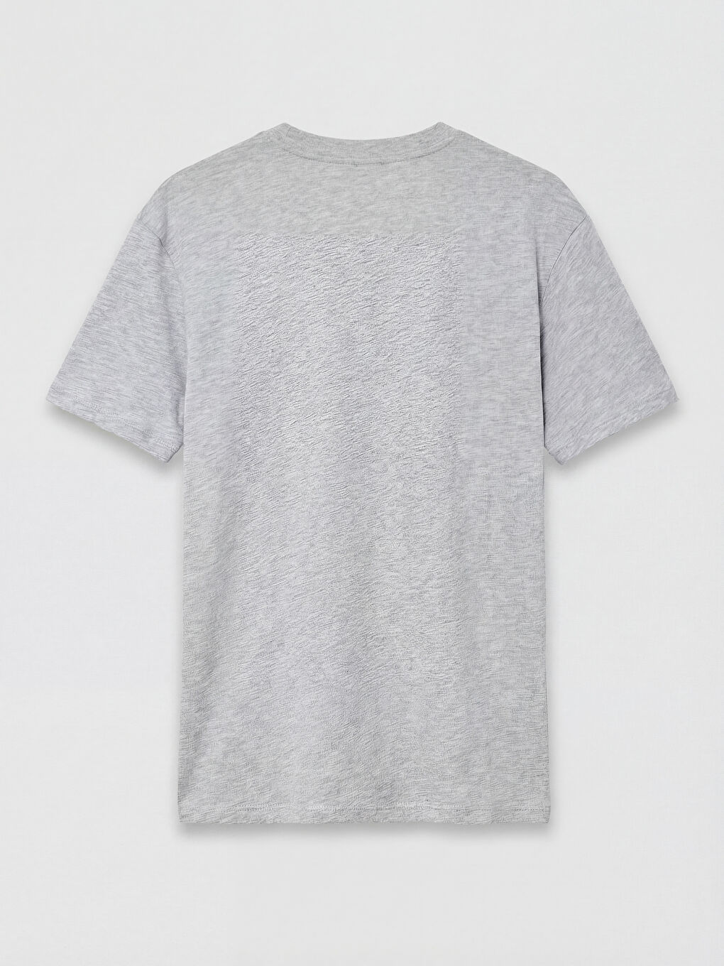 Gri Bisiklet Yaka Erkek Tişört-1